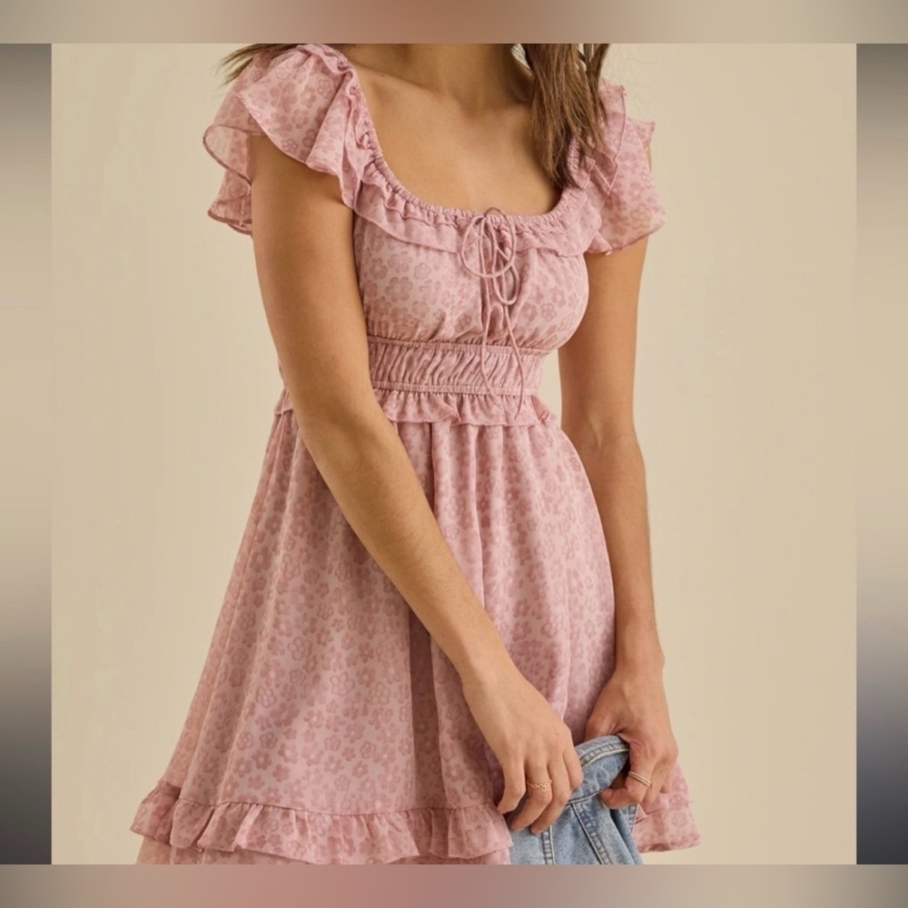 NWT ALTARD State Pink Ruffled Mini Dress size medium